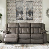 Signature Design by Ashley First Base Contemporary Faux Leather Manual Reclining Sofa, Gray Signature Design by Ashley