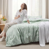 Bedsure Full Comforter Set - Sage Green Bed Set, 3 Pieces Cute Floral Bedding, 1 Soft Reversible Botanical Flowers Comforter and 2 Pillow Shams Bedsure