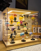 AZEYN Clear Acrylic Display Case with Light , 5 Tier Display Box Stand Assembly Dustproof Protection Showcase for Collectibles Action Figures Mini Decorations (12.6×12.2×11.8in; 32×31×30cm) AZEYN