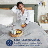 Cal-King Size Flat Bed Sheet - Hotel Quality Luxury Single Wrinkle Free & Fade Resistant Flat Sheet - Extra Soft, Breathable Bedding for Women, Men, Kids & Teens- Light Grey Flat Sheet Only Mattress-Homes