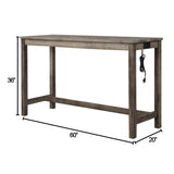 Cooper Antique Oak Rectangle Bar Table by Best Master Furniture Best Master Furniture