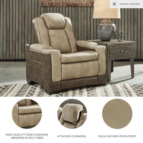 Signature Design by Ashley Next-Gen DuraPella Power Recliner with Adjustable Headrest, Sand Signature Design by Ashley
