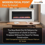 SimpliFire 50-Inch Allusion Platinum Linear Electric Fireplace with Mantel Package, Floor or Floating Install Wall-Mounted Fireplace with Ready-to-Finish Boyd Build-Out Kit, Remote Controlled SIMPLIFIRE