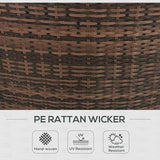 Outsunny 8 Piece Patio Furniture Set with 4 Rattan Sofa Chairs & 4 Tables, Outdoor Conversation Set with Storage & Umbrella Hole for Backyard, Lawn and Pool, Mixed Brown Outsunny