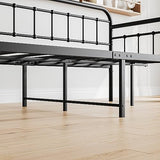 Crocofair Metal Daybed Frame Heavy Duty Slats Sofa Bed Platform Mattress Foundation Twin Daybed No Box Spring Needed(Black Twin) Crocofair