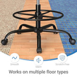 HYLONE Drafting Chair Tall Office Chair with Flip-Up and Adjustable Armrests Ergonomic Computer Chair with Adjustable Footrest Ring Mesh Standing Desk Chair (Black) HYLONE