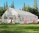 20x32ft Party Tent Heavy Duty Wedding Tent Outdoor Canopy Event Shelters Galvanized Canopy Commercial Tent with Removable Sidewall Windows for Outdoor Events Wedding Birthday Hipicute