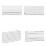 ROMSHINE White Drawer Dresser with LED Light, Modern High Gloss Dresser with 8 Drawers, 63" Long Dresser Double Dresser Storage Chest of Drawer for Bedroom, Living Room, Entryway ROMSHINE