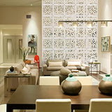 ANMINY 12 PCS Hanging Room Divider Decorative Thick Wall Screen Panels Floral Carving Pattern Hollow Out Design for Bedroom Living Dining Room Kitchen Office Restaurant Home Hotel Decor - White Flower ANMINY