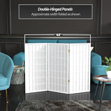 3 ft. Short Window Pane Shoji Screen - White - 3 Panels Red Lantern