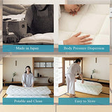 EMOOR Japanese Futon Mattress CLASSE Queen Made in Japan White, Foldable Floor Sleeping Bed Tatami Mat EMOOR