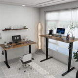 Whole Piece Manual Standing Desk Adjustable Height with Lockable Casters- Hand Crank Stand up Desk with Wheels, Mobile Sit to Stand Workstation with Handle iWkstation