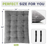 KOSRLY 6" Futon Mattress Full Size, Tufted Futons Sofa Couch Bed with Twisted Rope Design Edging,Versatile Floor Mattress for Adults，Shredded Foam Filling (Frame Not Included Gray, Full) KOSRLY
