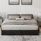 YUMPIE Queen Size Lift-Up Storage Platform Bed Frame, Metal Bed Frame with Wooden Slats Support, Spacious Underneath Storage, No Box Spring Required, Noise-Free, Black YUMPIE
