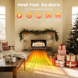 KISSAIR Electric Fireplace Log Inserts Heater, 21'' Freestanding Electric Fireplace Log Set, 5 Flame Brightness, 5 Flicker Speed, Heater 750W/1500W with Remote Control, Overheat Protection KISSAIR