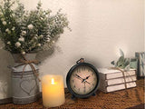 Vintage Retro Analog Alarm Clock, 4 inch Super Silent Non Ticking Small Clock with Night Light, Battery Operated, Simply Design, for Living Room, Bedroom, Bedside, Desk, Gift Clock (Arabic) TooTa