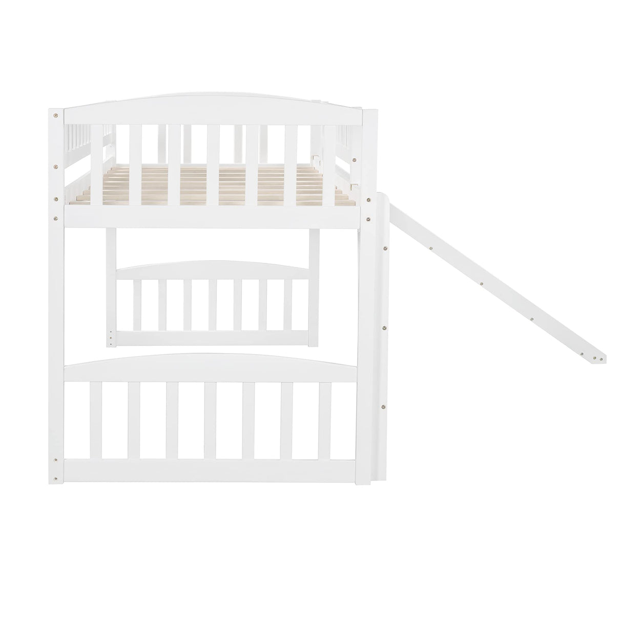 Harper & Bright Designs Twin Loft Bed with Slide and Ladder, Kids Loft Bed, Wooden Low Loft Bed for Kids, No Box Spring Needed, White Harper & Bright Designs