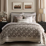 Levtex Home Adare Cocoa Reversible Twin/Twin XL Quilt Set (68x86in) with 1 Pillow Sham (26x20in) - Floral Bedding - Brown Cream - Cotton Twin Size Quilt Bedding Set - Lightweight, Soft, Pre-Washed Levtex Home