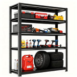 Notmise Adjustable 5-Tier Garage Shelving, Heavy Duty Steel Storage Rack, High Load Capacity, Ideal for Garage, Warehouse, or Home Organization (5-Tier 63" H x 45" W x 18" D) Notmise