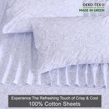 ZOYER 100% Cotton Sheets – Full Size Percale Bedding, Cooling & Breathable, Durable with a Crisp, Soft & Comfortable Feel, 16" Deep Pocket, 4-Piece Set, Blue Autumn ZOYER
