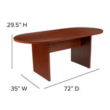 Flash Furniture Jones 6 Foot (72 inch) Oval Conference Table in Cherry Flash Furniture
