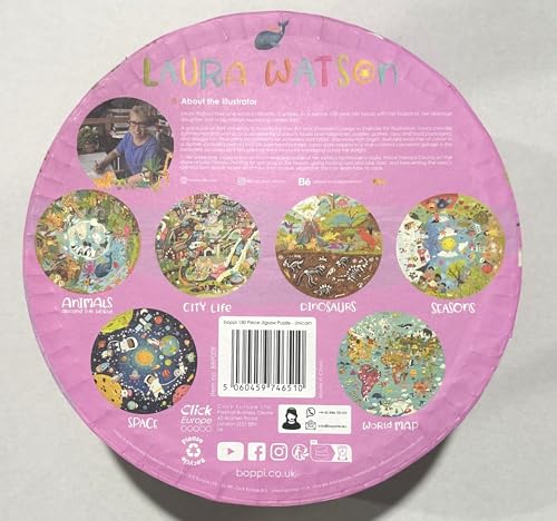 Unicorn Jigsaw Puzzle for Kids Ages 5-8 - 150 Piece Round Unicorn Kids Puzzles - Princess Puzzle with Fairies and Animals Made with 100% Recycled Card by boppi boppi
