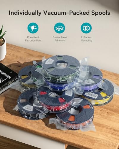 SUNLU 3D Printer Filament Bundle, PETG Filament 1.75mm, Neatly Wound, Individually Vacuum Packed, 250g Spool, 8 Rolls, White+Transparent+Red+Blue+Yellow+Green+Orange+Purple YOOPAI