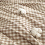 Nayoroom Gingham Duvet Cover King Size 100% Washed Cotton Brown Tan Plaid Checkered Comforter Cover 3 Pcs Soft Breathable Grid Farmhouse Dorm Bedding Set for All Seasons Nayoroom