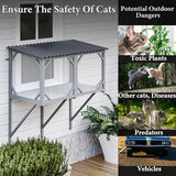 Waleaf Cat Window Box, 43.3" Catio Outdoor Cat Enclosure for Sunbathing, Napping & Overlooking, Sturdy Window Perch for Large Indoor Cats - All Weather Use, Nature Friendly Design Waleaf