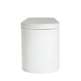 Christopher Knight Home Vex Set of 2 Concrete Outdoor Bench with Modern White Terrazzo Effect, Outdoor Dining Chairs, Oval Garden Bench with Pedestal Base, Extra Seating for Patio/Balcony, White Christopher Knight Home