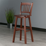 Winsome Fina Swivel Seat Bar Stool, 30In Height, Solid Wood, Walnut Finish Winsome