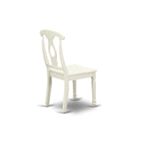 East West Furniture KEC-LWH-W Kenley Dinette Chairs - Napoleon Back Solid Wood Seat Kitchen Chairs, Set of 2, Linen White East West Furniture