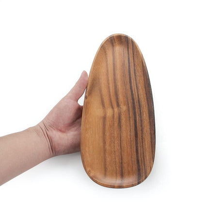 AOOSY Wood Serving Tray, Wooden Serving Platters Set for Serving Food, Fruit, Vegetable, Meat Breakfast Lunch Dinner in Bed Decorative Bread Plates Party Wood Serving Board, Set of 4 AOOSY