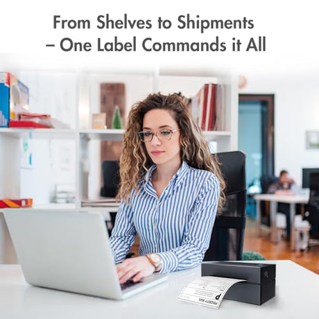Bluetooth Thermal Shipping Label Printer: 4x6 Wireless Label Maker with Tape for Small Business - Compatible with iPhone, Android, Windows & Mac, Widely Used for USPS UPS Amazon Shopify Etsy NULLTONEX