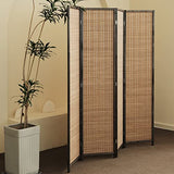 Furnnylane 4 Panel Bamboo Room Divider and Folding Panel Screen,Bamboo Panel Divider for Room Separation,Brown,67" H x 61.4" W Furnnylane