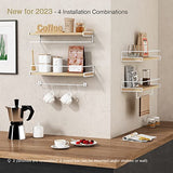 Forbena Natural Wood Floating Book Shelves - Wall-Mounted Nursery Décor for Kids' Rooms (Set of 2) Forbena