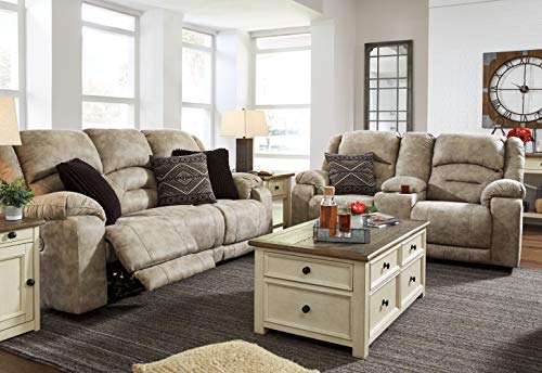 Signature Design by Ashley Bolanburg Farmhouse Lift Top Coffee Table with Drawers, Antique Cream & Brown - WoodArtSupply