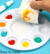 Rackii 10pcs Plastic Paint Palette Trays - Reusable Artist Palettes for Oil, Acrylic & Watercolor Painting, Perfect Paint Holder Trays for Studios, Classes & Birthday Painting Parties Rackii
