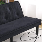 ODOLAR 66” Armless Sofa Bed,Convertible Sleeper Sofa,Small Couch Futon,with Adjustable Backrest for Small Apartments,Loveseat, Office,Rooms (Black) ODOLAR