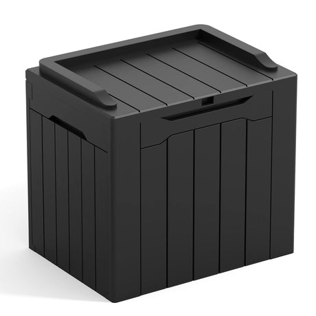 Greesum 31 Gallon Resin Deck Box All Weather Outdoor Storage Boxes for Patio Furniture Set,Outdoor Toys,Garden Tools,Black Greesum