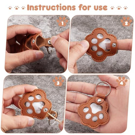 Aanqilze 5PCS Pet Hair Storage Keychain, Pet Dog Cat Hair Collector Paw Shaped fur keepsake Keychains, pet enthusiast commemorative gift Aanqilze