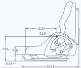Uni Pro Universal Forklift Seat - Fits Toyota, Daewoo, Komatsu, Nissan, Mitsubishi, and TCM Uni Pro
