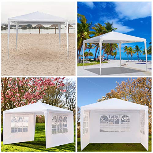 Homnso 10x30 Ft Outdoor Canopy with Sidewalls, Gazebo Shelter with 8 Removable Sidewalls, Canopy Tent for Cater Party, Wedding, Patio, BBQ Events(White) (10'x10'-3 walls) Homnso