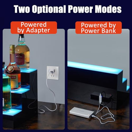 Takywep LED Lighted Liquor Bottle Display Shelf, 3-Step 30-Inch Wall Mounted Lighted Liquor Bottle Shelf with Remote & App Control, Acrylic Lighted Bottle Display Stand for Home Commercial Bar Takywep