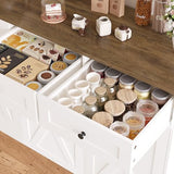 HOSTACK 71"H Kitchen Trash Can Cabinet, 12.5 Gallon Double Pull Out Garbage Can Hutch Cabinet with Trash Bin Storage Holders, 47" Wide Kitchen Pantry with Hidden Garbage Storage for Dining Room, White HOSTACK