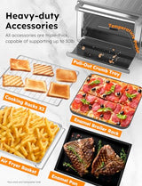 Nuwave Bravo XL Pro Air Fryer Toaster Oven, Improved 100% Super Convection, Quicker & Crispier Results, 100 Presets, Multi-Layer Even Cooking, 50-500F, Smart Probe, PFAS Free, 30QT, Stainless Steel Nuwave