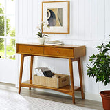 Crosley Furniture Landon Sofa Console Table with Drawers and Shelf for Hall, Entryway, or Living Room, Acorn Crosley Furniture