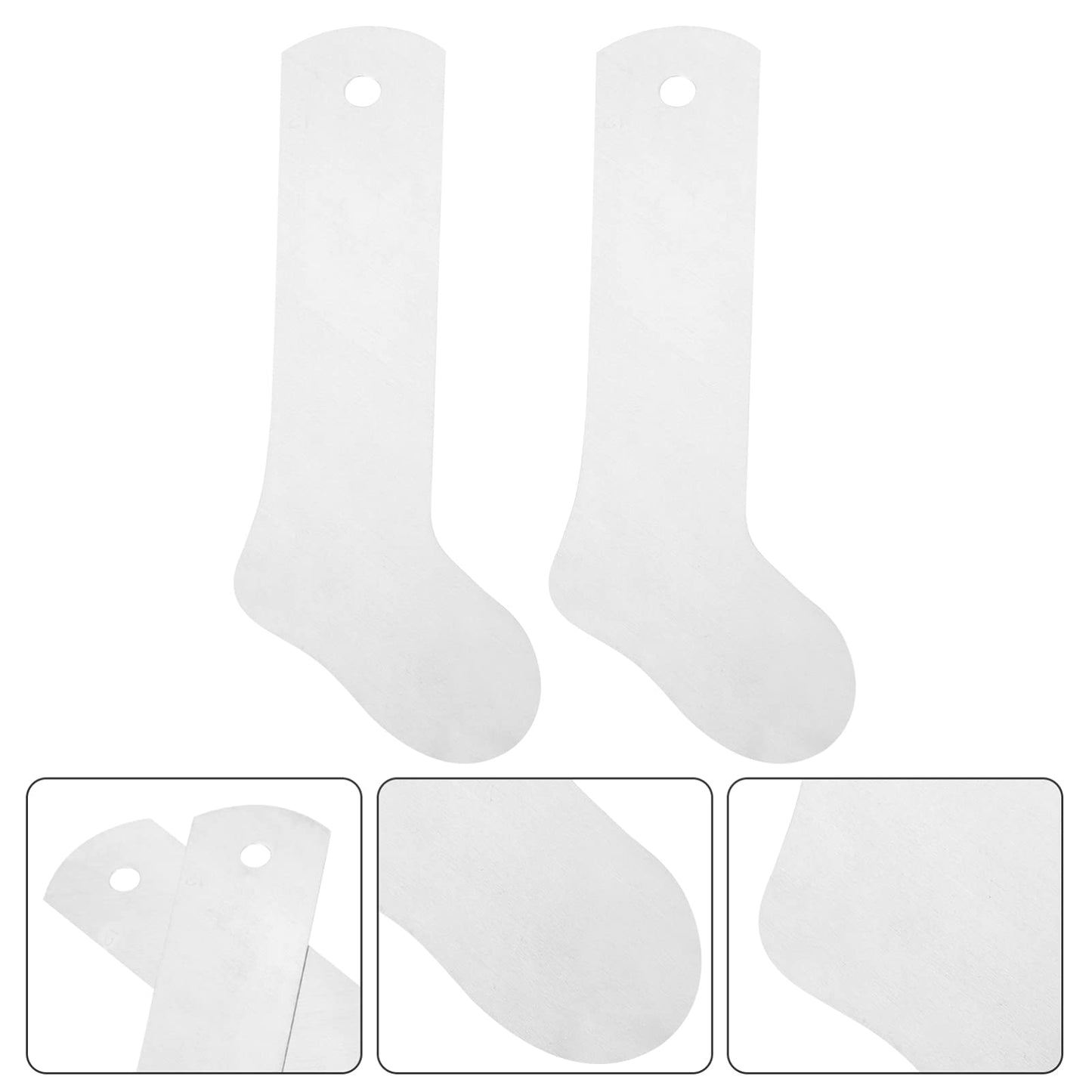 Socks 2 Pcs Metal Straight Sock Jigs Sublimation Crew Sock Aluminium Sock Boards for DIY Heat Press Transfer Dye Sublimation Printing Socks Accessory Style 3 White Accessories