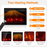 Breezestival 58" Fireplace TV Stand, Modern Entertainment Center for TVs Up to 70”, TV Console with Storage Cabinets, Media Console for Living Room, Brown TV Stand and Black Fireplace Breezestival