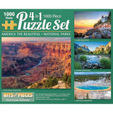 Bits and Pieces Set of 4 Jigsaw Puzzles 1000 Pieces - America the Beautiful Bits and Pieces